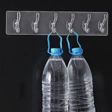 Transparent 5 Hooks Hanger Self